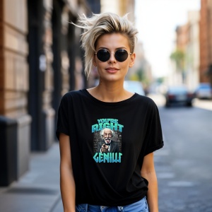 Tricou you're right genius Negru, Copii | Dama | Barbat - Img 13