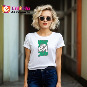 Tricou Your Life Is A Joke Text Graffiti Verde Negru, din bumbac 100% , tricou alb pentru Copii | Dama | Barbat - Img 8