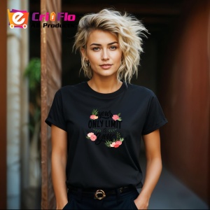 Tricou Your Only Limit Is You Design Floral Roz V1, din bumbac 100%, tricou negru Copii | Dama | Barbat - Img 8