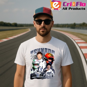 Tricou Yuki Tsunoda Poster Echipa Alfatouri Costum Alb Formula 1, Copii | Dama | Barbat - Img 4