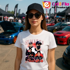 Tricou Zhou Guanyu Poster Colaj Portret Costum Negru Alb Formula 1, Copii | Dama | Barbat - Img 8
