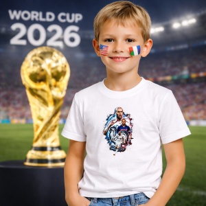 Tricou Zinedine Zidane France World Cup Fifa 2026, din bumbac 100%, tricou alb, Copii | Dama | Barbat - Img 5