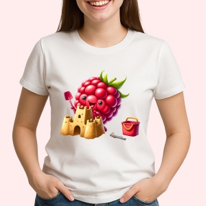 Tricou Zmeura amuzanta de vara castel de nisip, Fructe, Copii | Dama - Img 2