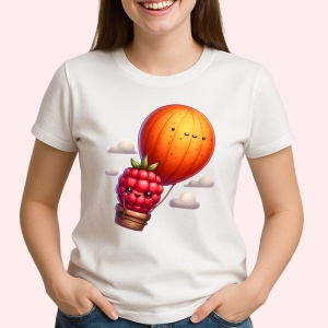 Tricou Zmeura amuzanta de vara cu balon cu aer, Fructe, Copii | Dama - Img 2