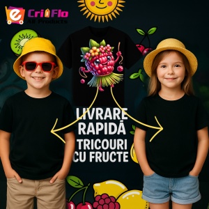 Tricou Zmeura amuzanta de vara dansatoare, Fructe, Copii | Dama, culoare negru - Img 6