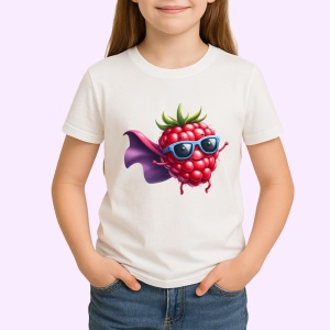 Tricou Zmeura amuzanta de vara supererou, Fructe, Copii | Dama