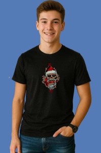 Tricou Zombie Santa Head, din bumbac 100% Copii | Dama | Barbat