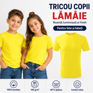 Tricouri copii simple din bumbac 100% – fete și băieți, 20 culori - Img 15