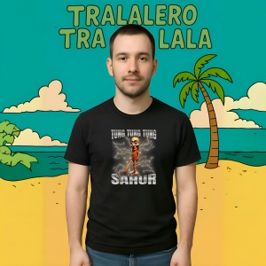 Tung Tung Tung Sahur 4 ** Tricou Tralalero Tralala Copii | Dama | Barbat - Img 9
