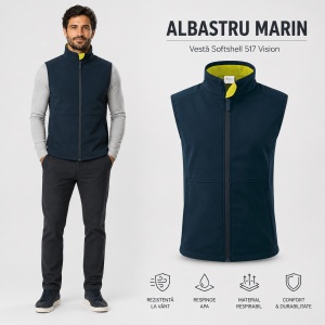Vestă Bărbați tip Jachetă fără Mâneci Softshell, Elastică și Călduroasă – Vision 517 - Img 12