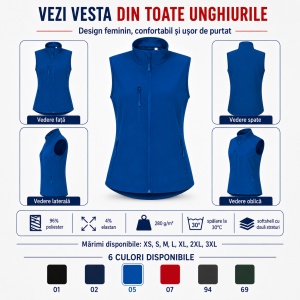 Vestă Damă tip Jachetă fără Mâneci, Softshell Elastică și Călduroasă – Trail 569 - Img 9