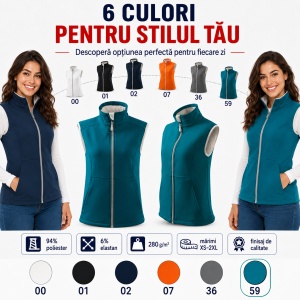 Vestă Damă tip Jachetă Softshell fără Mâneci, Elastică și Călduroasă – Vision 516 - Img 7
