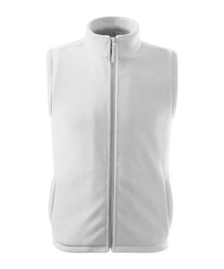 Vesta fleece polar unisex de culoare alb