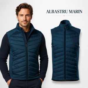 Vestă Hibridă Bărbați Matlasată cu Fermoar, Softshell, Windproof – Cross 557 - Img 12