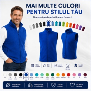 Vesta Polar Fleece Unisex Bărbat cu Fermoar Malfini Next 518 – 280 g/m² - Img 8