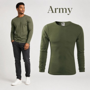 Bluză Bărbați Malfini 100% Bumbac, Mâneci Lungi, Slim Fit, 160 g/m², Guler Rotund, Mărimi S–3XL - Img 13