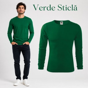 Bluză Bărbați Malfini 100% Bumbac, Mâneci Lungi, Slim Fit, 160 g/m², Guler Rotund, Mărimi S–3XL - Img 23