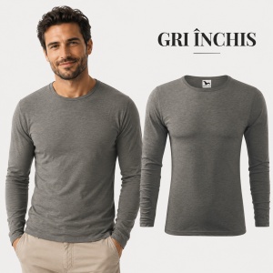 Bluză Bărbați Malfini FIT-T LS 119, 100% Bumbac, Mâneci Lungi, Slim Fit, 160 g/m², Guler Rotund - Img 18