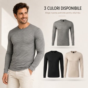 Bluză Bărbați Malfini Merino Rise LS 159, 100% Lână Merino, 190 g/m², Mânecă Lungă, Slim Fit, Termoreglare, Anti Miros, Mărimi S–3XL - Img 10