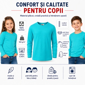 Bluză copii cu mânecă lungă FIT-T LS 121 – 100% bumbac, fete și băieți - Img 7