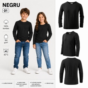 Bluză copii cu mânecă lungă FIT-T LS 121 – 100% bumbac, fete și băieți - Img 17
