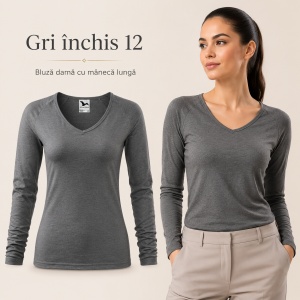 Bluză Damă Malfini Elegance 127 cu Mânecă Lungă și Guler V, 95% Bumbac – XS–3XL - Img 18