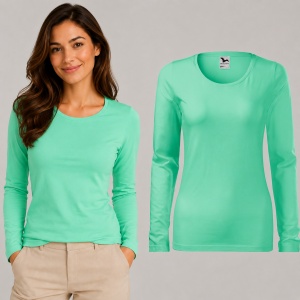 Bluză Damă Slim cu Mânecă Lungă, Bumbac 95% – 15 Nuanțe, XS–3XL - Img 14