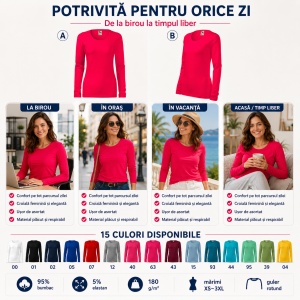 Bluză de Femei cu Mâneci Lungi | 15 culori disponibile -139 - Img 9
