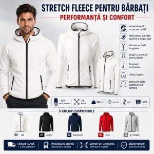 Bluza Fleece Tip Hanorac Bărbați cu Glugă și Fermoar Malfini 417 Direct – 240 g/m² - Img 6