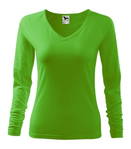 Bluza pentru femei maneca lunga guler in V de culoare verde mar