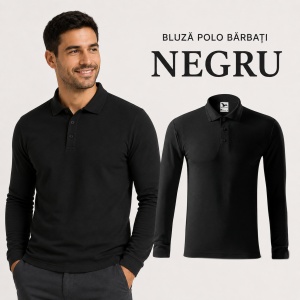 Bluză polo bărbați Malfini Pique Polo LS 221, mânecă lungă, 65% bumbac, 200 g/m² - Img 18