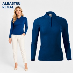 Bluză Polo Damă cu Mânecă Lungă, Slim Fit, Cambrată, Guler Pique Polo, 10 Culori, XS–2XL - Img 14