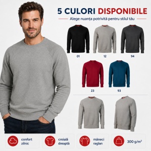 Bluză Sweatshirt Bărbați Rimeck Vertex W42, 80% Bumbac, 300 g/m², 5 Culori, S–4XL - Img 5