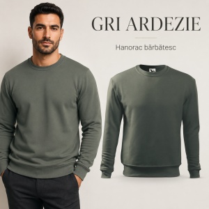 Bluză tip hanorac bărbătească fără glugă, din bumbac, 300 g/m², 14 culori - Img 16