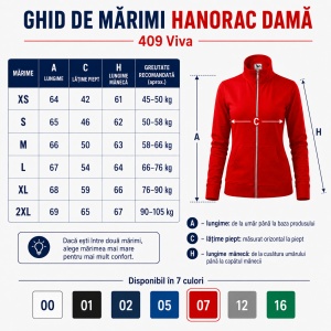 Bluză tip Hanorac Damă fără Glugă cu Fermoar Malfini 409 Viva – 300 g/m² - Img 4