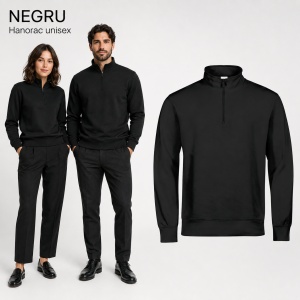 Bluză Unisex Damă și Bărbat tip Hanorac fără Glugă, cu Fermoar Scurt și Guler Înalt – Summit 429 - Img 19