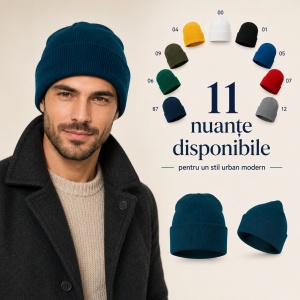 Căciulă Bărbați Unisex tip Beanie, Călduroasă, Tricotată și Modernă – 315 - Img 10