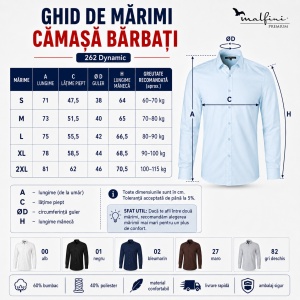 Cămașă bărbați cu mânecă lungă Malfini Premium 262 Dynamic, croială cambrată, guler clasic, 60% bumbac și 40% poliester - Img 4
