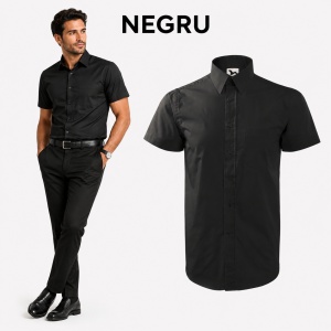 Cămașă bărbați cu mânecă scurtă Malfini 207 Shirt Short Sleeve, 100% bumbac, croială regular fit și buzunar la piept - Img 13