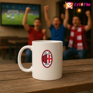 Cana AC Milan Italia , cu logoul stema echipei, Cadoul Perfect - Img 18