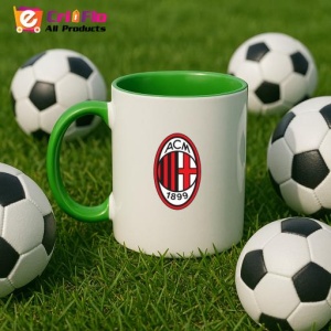 Cana AC Milan Italia , cu logoul stema echipei, Cadoul Perfect - Img 23