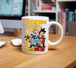 Cana alba pentru copii personalizata personajul Goten Dragon Ball Z - cadou - Img 2