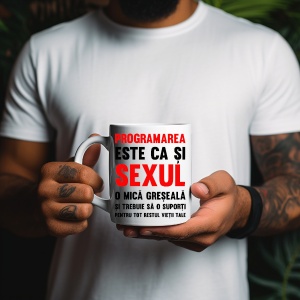 Cana alba personalizata cu textul Pentru o mica greseala