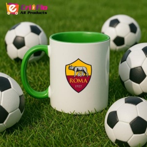 Cana AS Roma Italia , cu logoul stema echipei, Cadoul Perfect - Img 23