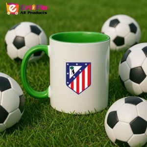Cana Atletico Madrid Spania , cu logoul stema echipei, Cadoul Perfect - Img 23