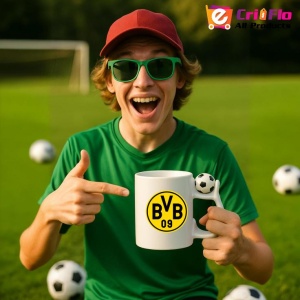 Cana Borussia Dortmund Germania , cu logoul stema echipei, Cadoul Perfect - Img 12