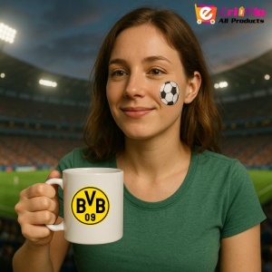 Cana Borussia Dortmund Germania , cu logoul stema echipei, Cadoul Perfect - Img 17