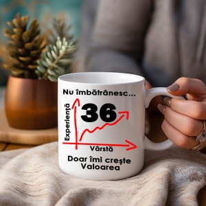 Cana cadou zi de nastere cu textul Nu imbatranesc doar imi creste Valoarea - Img 83