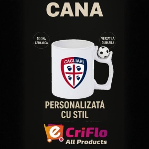 Cana Cagliari Calcio Italia , cu logoul stema echipei, Cadoul Perfect - Img 13