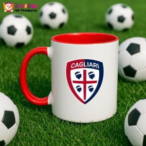 Cana Cagliari Calcio Italia , cu logoul stema echipei, Cadoul Perfect - Img 46